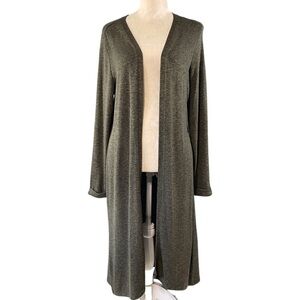 Soft Surroundings Soft Knit Duster Cardigan Green Size Medium